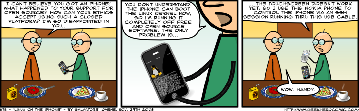 Geek Hero Comic – A webcomic for geeks: Linux On The iPhone