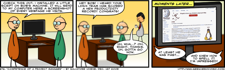 Geek Hero Comic – A webcomic for geeks: Competence Of A Project Manager