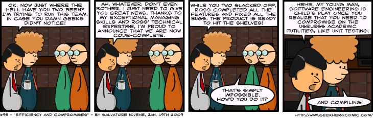 Geek Hero Comic – A webcomic for geeks: Efficiency And Compromises