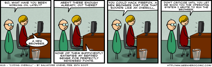 Geek Hero Comic – A webcomic for geeks: Coding overkill