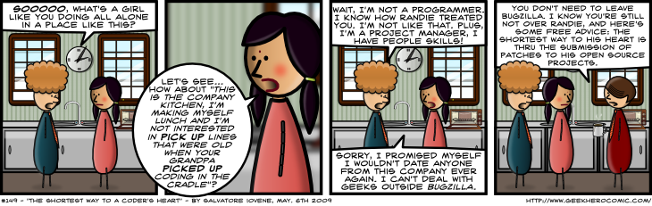 Geek Hero Comic – A webcomic for geeks: The Shortest Way To A Coder’s Heart