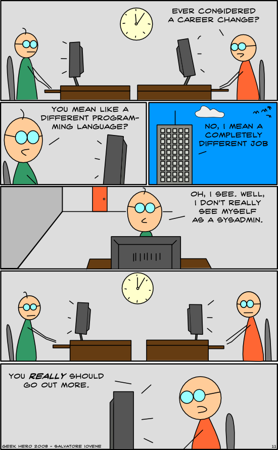 Career change Geek Hero Comic – A webcomic for geeks: Career change