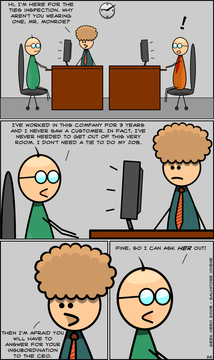 Tie inspection Geek Hero Comic – A webcomic for geeks: Tie inspection
