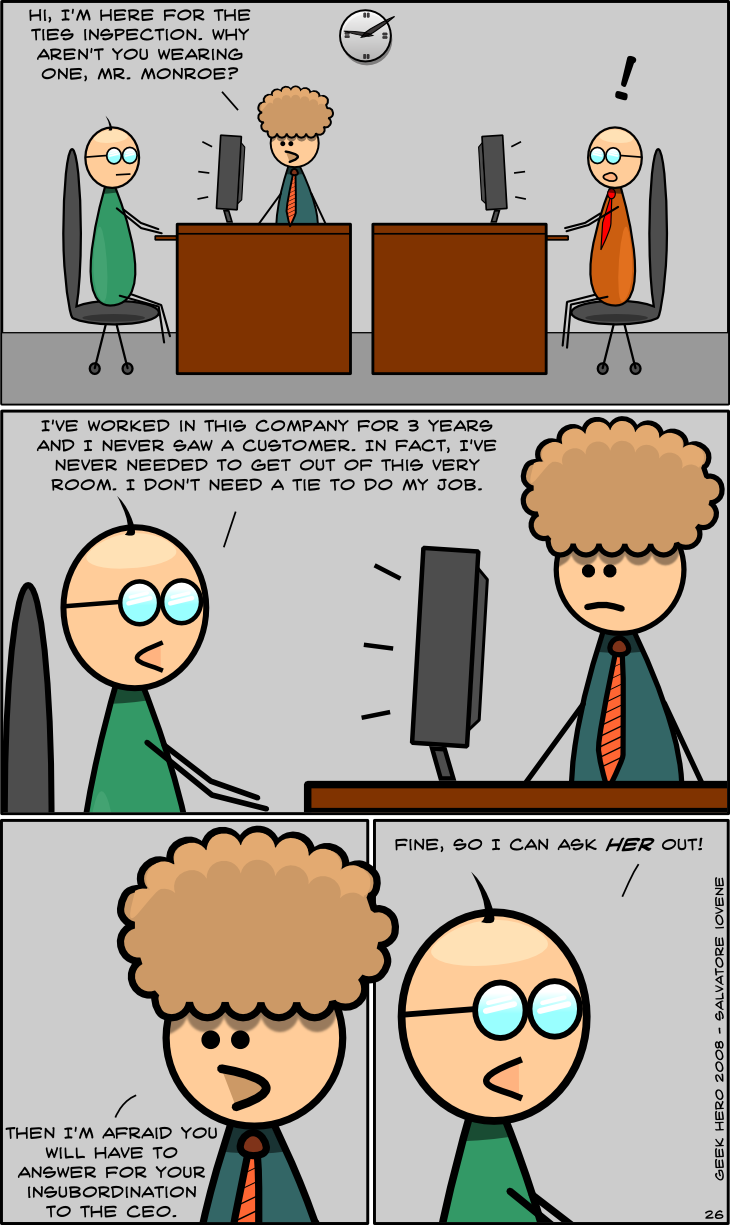 Geek Hero Comic – A webcomic for geeks: Tie inspection