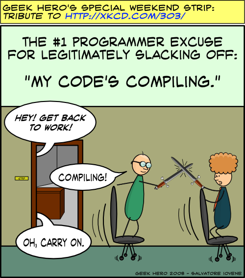 Compiling Geek Hero Comic – A webcomic for geeks: Compiling