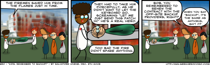 Geek Hero Comic – A webcomic for geeks: Kids, Remember To Backup!