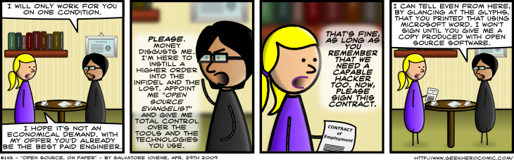 Geek Hero Comic – A webcomic for geeks: Open Source, On Paper