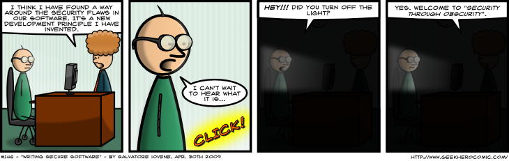 Geek Hero Comic – A webcomic for geeks: Writing Secure Software