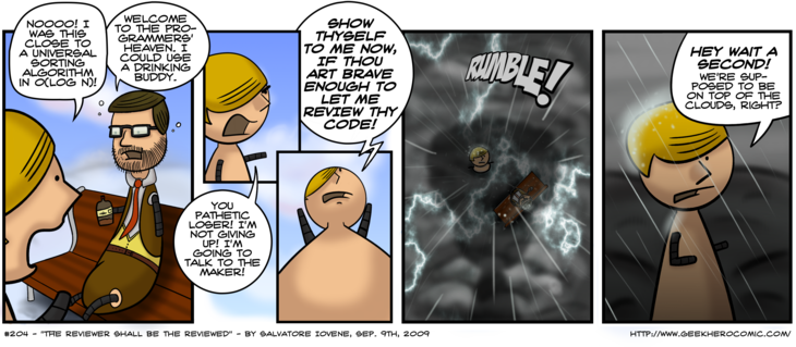Geek Hero Comic – A webcomic for geeks: The Reviewer Shall Be The Reviewed